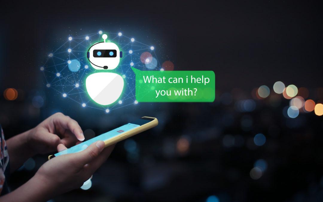 Chatbot image with a mobile phone