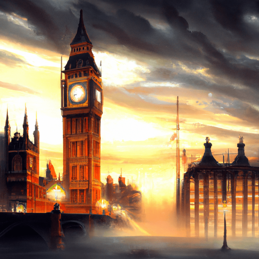 london, anime oil painting, city, high resolution, blog post image, 4k