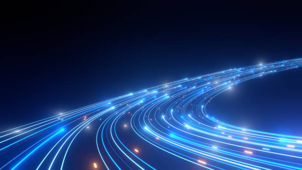 A deep blue image with a swirl of bright lights for the Digital Marketing Homepage